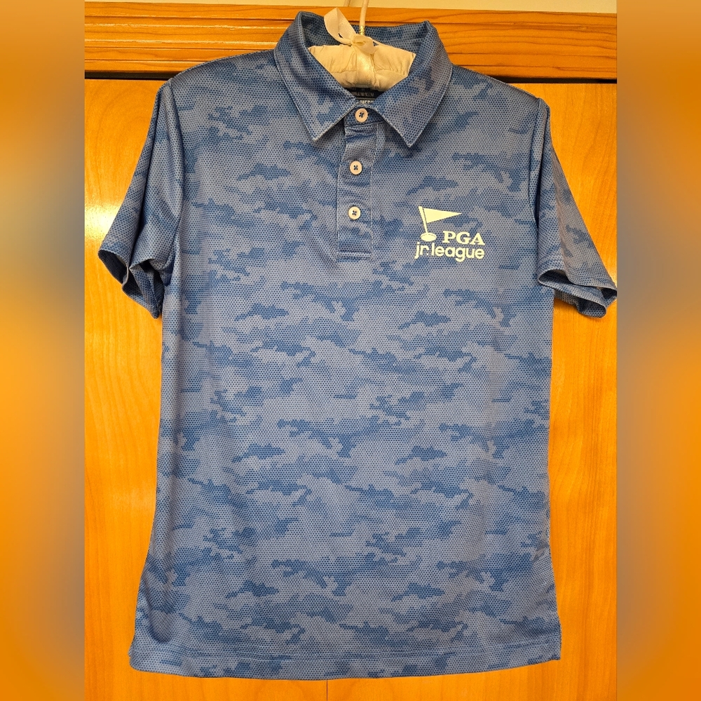 Golf Shirt Boys Medium PGA Jr. League Shade Of Blue